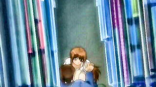 Close frame of an explicit scene in sharp indoor light