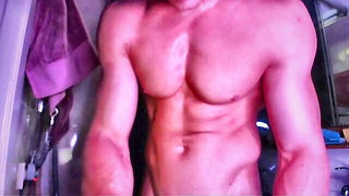 Close frame of an explicit scene in sharp indoor light