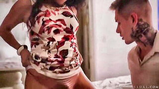 Close frame of an explicit scene in sharp indoor light