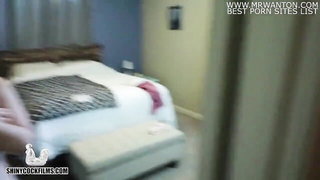 Pair of performers in motion on a wide bed