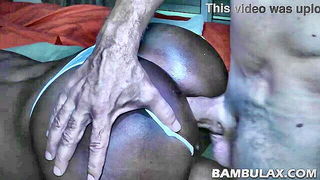 Close frame of an explicit scene in sharp indoor light