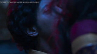 Explicit doggy style scene on a wide bed