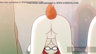 Close frame of an explicit scene in sharp indoor light