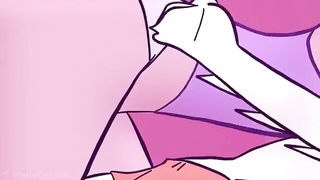Close frame of an explicit scene in sharp indoor light