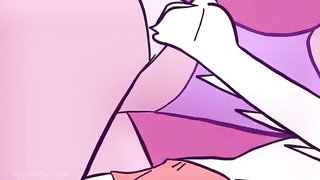 Close frame of an explicit scene in sharp indoor light