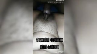 Close frame of an explicit scene in sharp indoor light