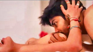 Close frame of an explicit scene in sharp indoor light