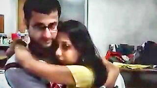 Close frame of an explicit scene in sharp indoor light