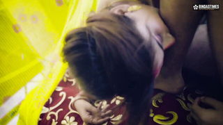 Close frame of an explicit scene in sharp indoor light