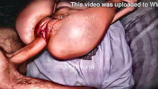 Close frame of an explicit scene in sharp indoor light