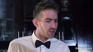 Explicit massage scene in a softly lit room