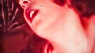 Close frame of an explicit scene in sharp indoor light