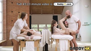 Explicit doggy style scene on a wide bed