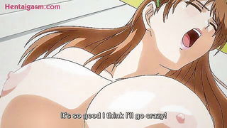 Couple on a made bed in an explicit scene