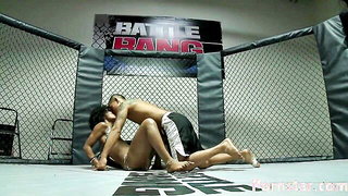 Close frame of an explicit scene in sharp indoor light