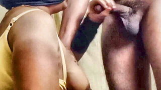 Explicit doggy style scene on a wide bed