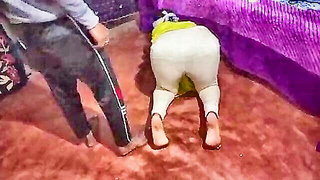 Close frame of an explicit scene in sharp indoor light