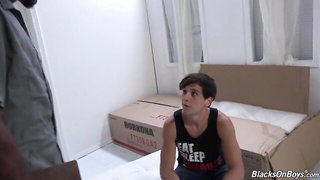 Couple mid-scene in a dim bedroom
