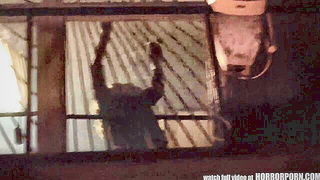 Close frame of an explicit scene in sharp indoor light