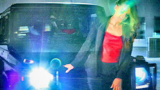 Close frame of an explicit scene in sharp indoor light