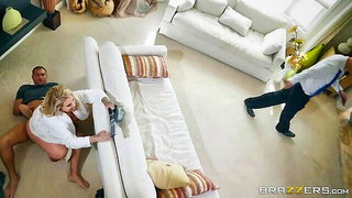 Explicit doggy style scene on a wide bed
