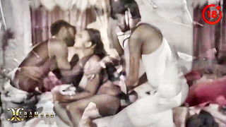 Explicit massage scene in a softly lit room