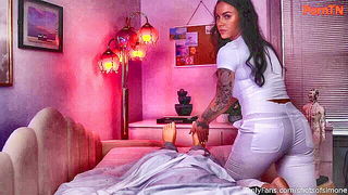 Explicit doggy style scene on a wide bed
