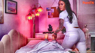 Explicit doggy style scene on a wide bed