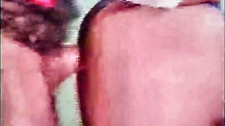 Close frame of an explicit scene in sharp indoor light