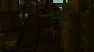 Close frame of an explicit scene in sharp indoor light
