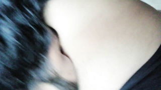 Close frame of an explicit scene in sharp indoor light
