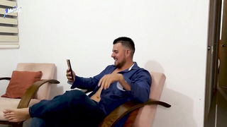 Couple mid-scene in a dim bedroom