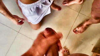 Close frame of an explicit scene in sharp indoor light