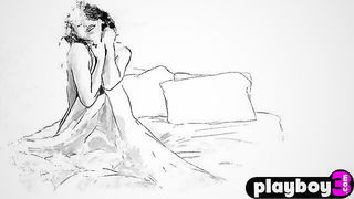 Explicit massage scene in a softly lit room
