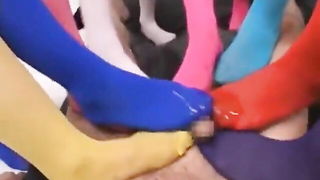 Close frame of an explicit scene in sharp indoor light