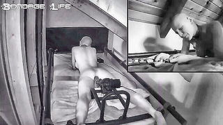 Close frame of an explicit scene in sharp indoor light