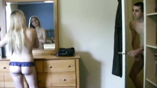 Close frame of an explicit scene in sharp indoor light
