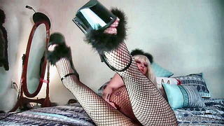 Close frame of an explicit scene in sharp indoor light