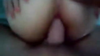 Solo performer with a toy on rumpled bedsheets