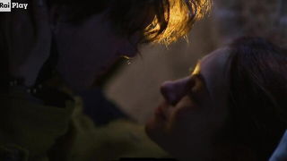 Close frame of an explicit scene in sharp indoor light