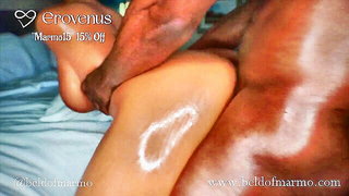 Close frame of an explicit scene in sharp indoor light