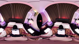 Couple mid-scene in a dim bedroom