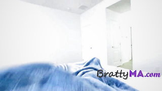 Pair of performers in motion on a wide bed