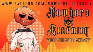 Couple on a made bed in an explicit scene