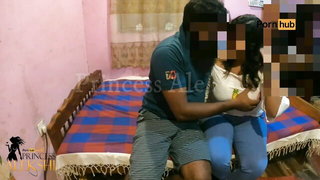 Explicit massage scene in a softly lit room