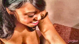 Explicit doggy style scene on a wide bed