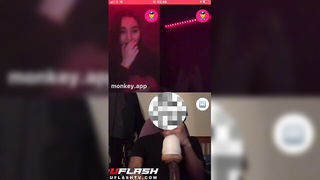 Amateur couple on a living room sofa in explicit scene
