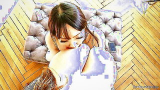 Explicit massage scene in a softly lit room