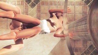 Close frame of an explicit scene in sharp indoor light