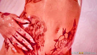 Close frame of an explicit scene in sharp indoor light